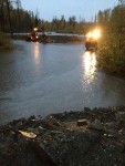 Trying to shore up the dike from oncoming water.