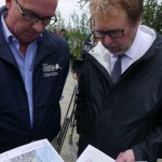 O'Hare & Moosey looking over erosion maps