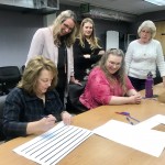 A hand count is required for some ballots with Review Board members Tammy Irvine and Pam Graham seated.